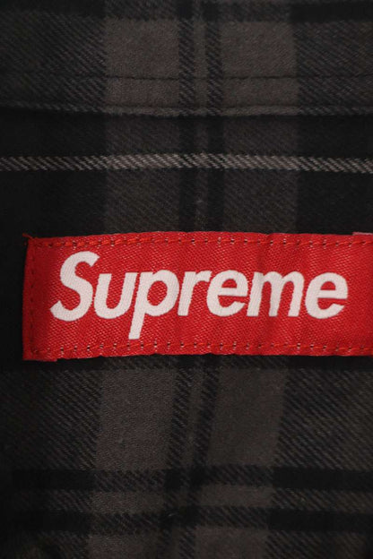 SUPREME 24AW Plaid Flannel Shirt Black Grey Size M