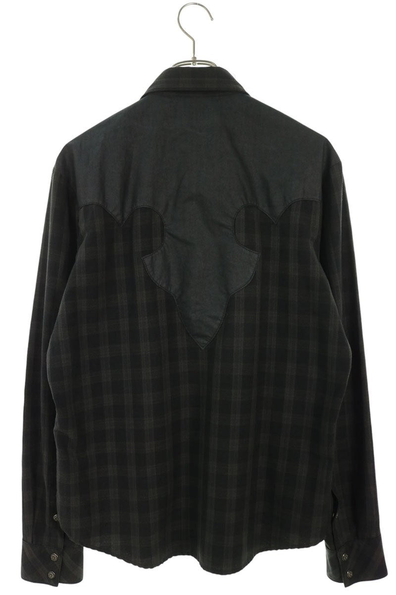 Chrome Hearts Western Button Large Cross Long Sleeve Shirt Size S