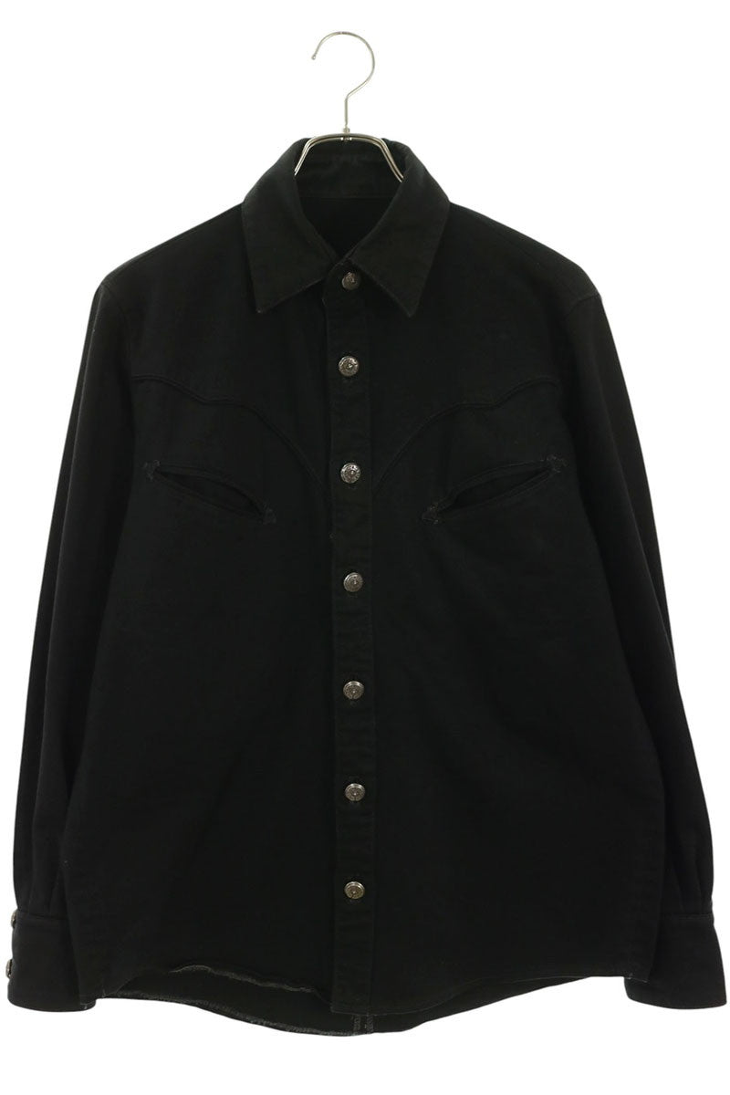 Chrome Hearts DENIM WESTERN Cross Ball Shirt Black Size S