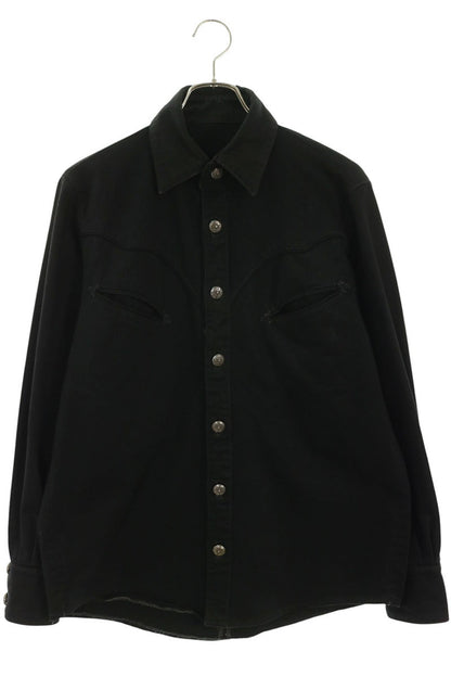 Chrome Hearts DENIM WESTERN Cross Ball Shirt Black Size S