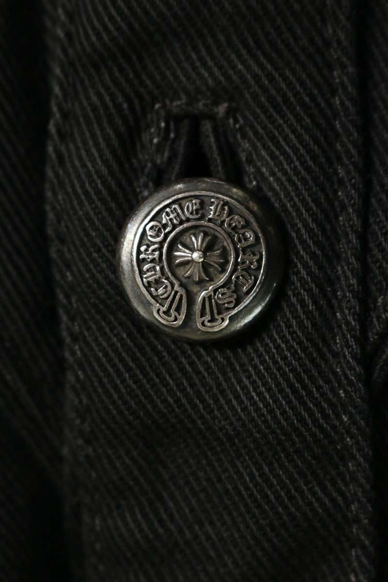 Chrome Hearts DENIM WESTERN Cross Ball Shirt Black Size S