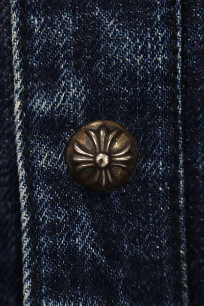Chrome Hearts LOOSEENDS FBRC Denim Cross Shirt Indigo Size M