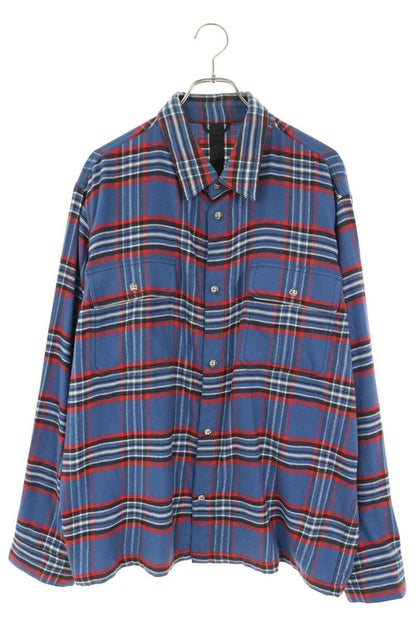 Chrome Hearts WORK DOG Cross Button Flannel Shirt Size XL