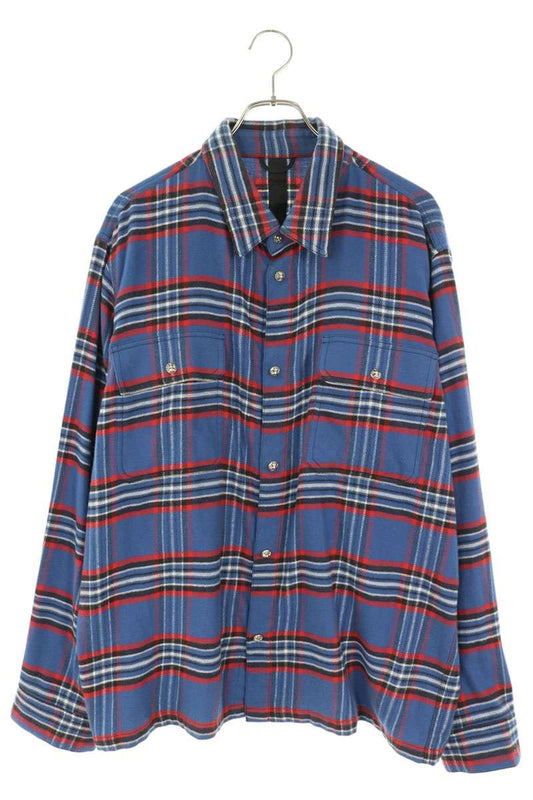 Chrome Hearts WORK DOG Cross Button Flannel Shirt Size XL