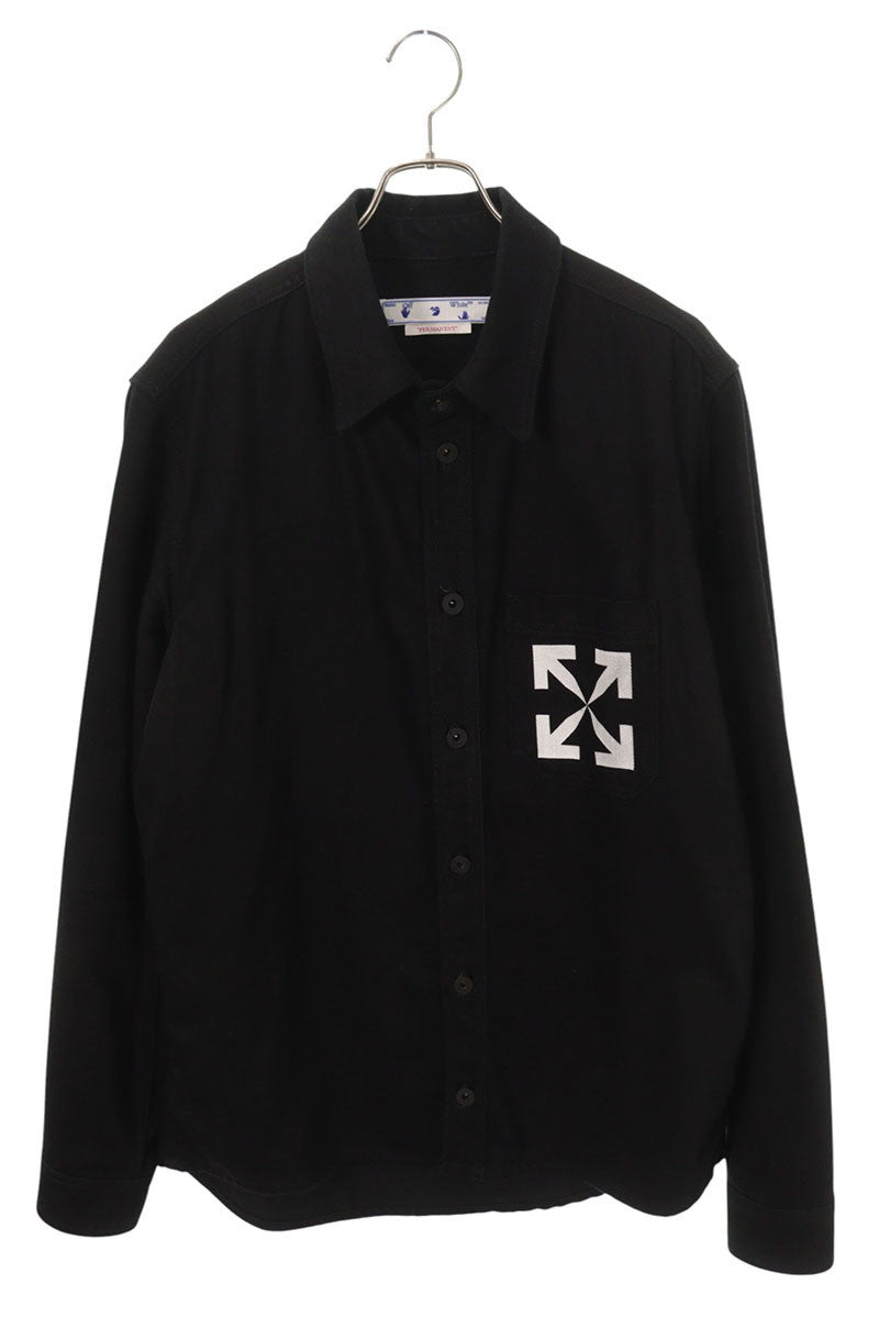 OFF-WHITE Single Arrow Denim Long Sleeve Shirt Black Size L