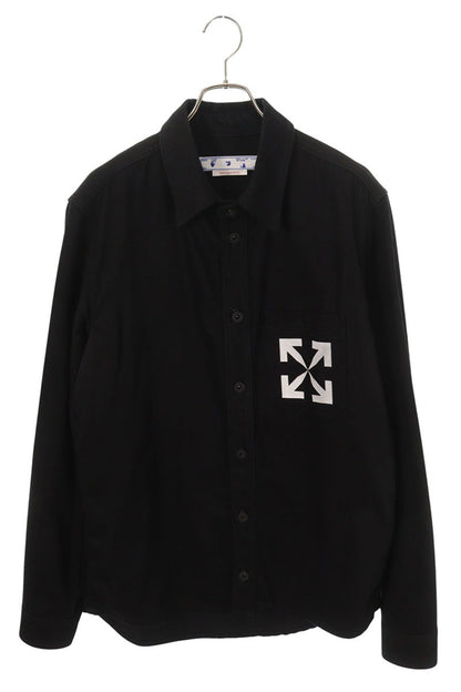 OFF-WHITE Single Arrow Denim Long Sleeve Shirt Black Size L
