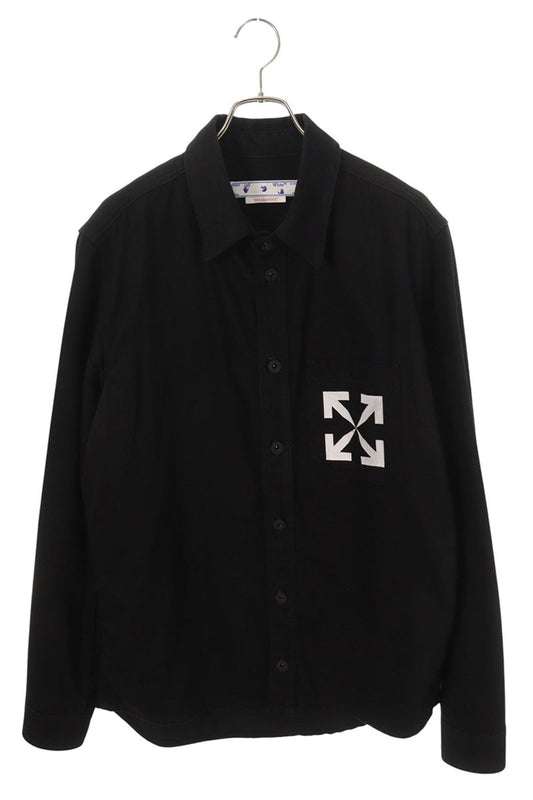 OFF-WHITE Single Arrow Denim Long Sleeve Shirt Black Size L