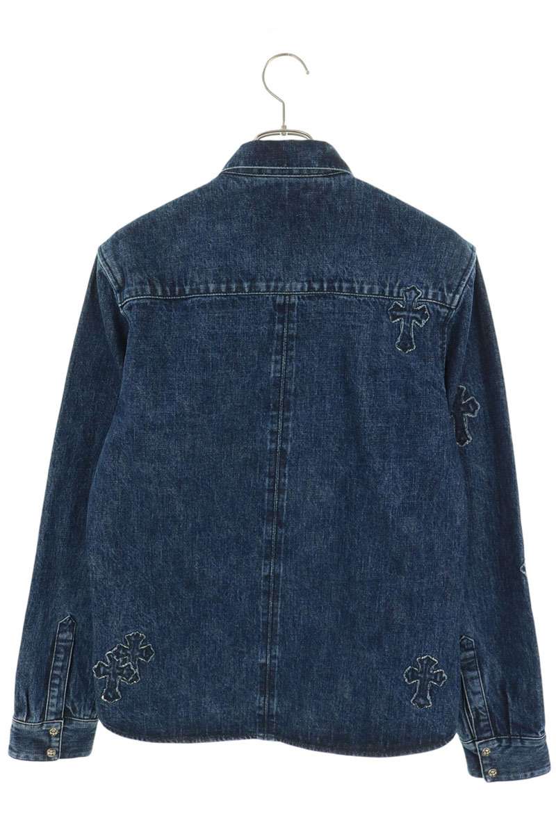 Chrome Hearts LOOSEENDS FBRC Denim Cross Patch Shirt Size L