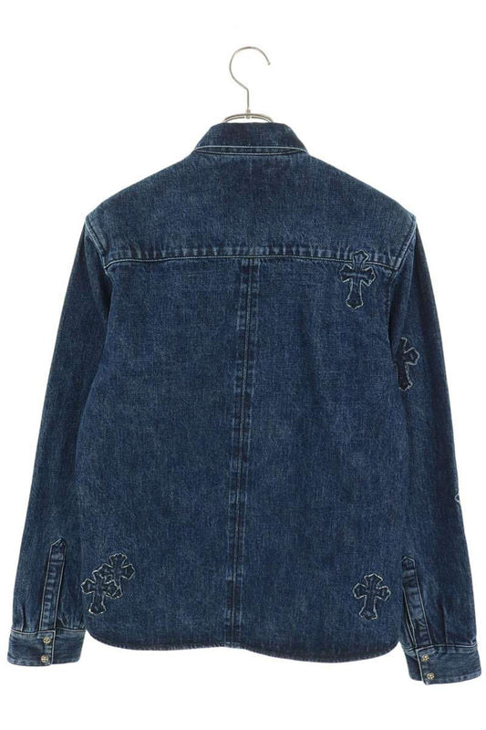 Chrome Hearts LOOSEENDS FBRC Denim Cross Patch Shirt Size L