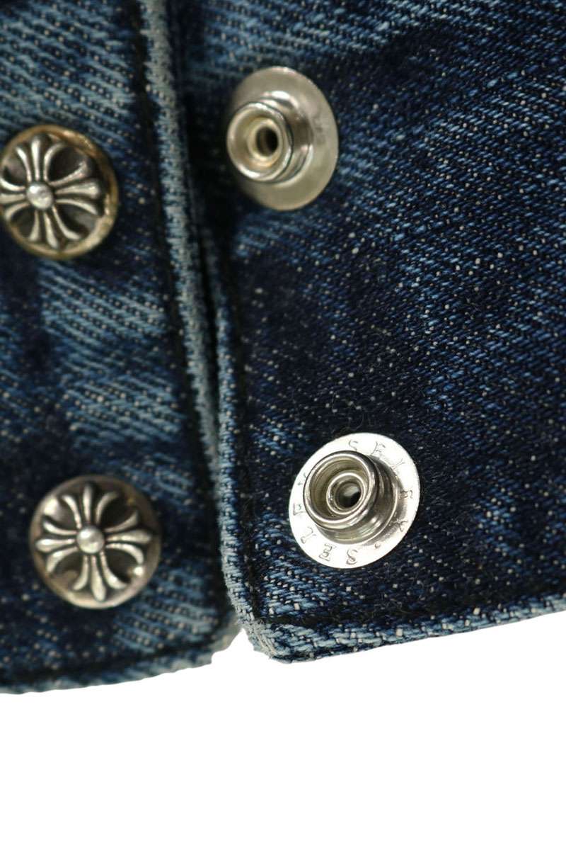 Chrome Hearts LOOSEENDS FBRC Denim Cross Patch Shirt Size L