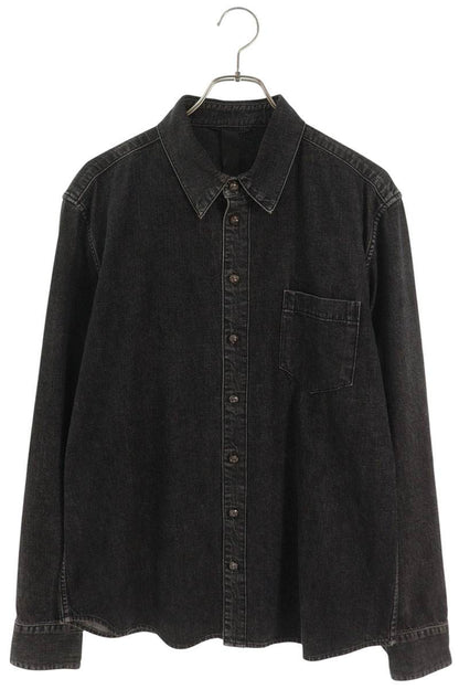 Chrome Hearts LOOSEENDS Denim Long Sleeve Cross Patch Shirt Size L
