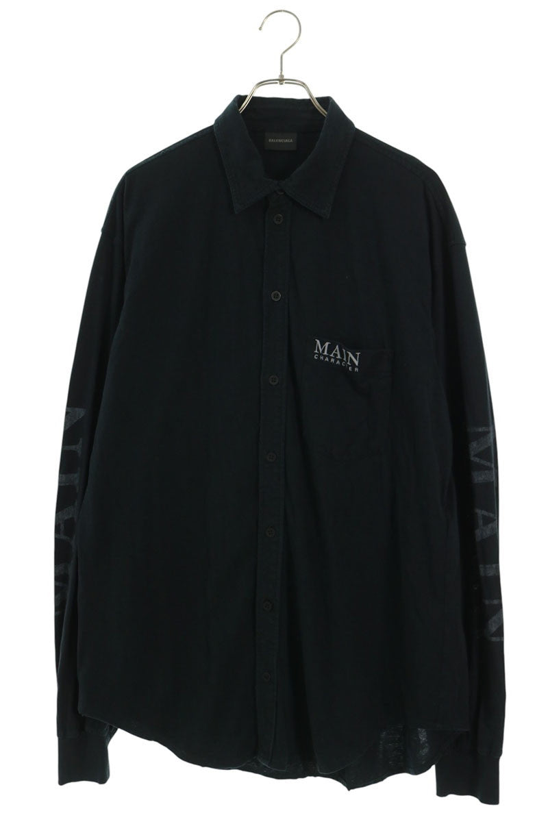 BALENCIAGA Main Character Distressed Sleeve Shirt Size L