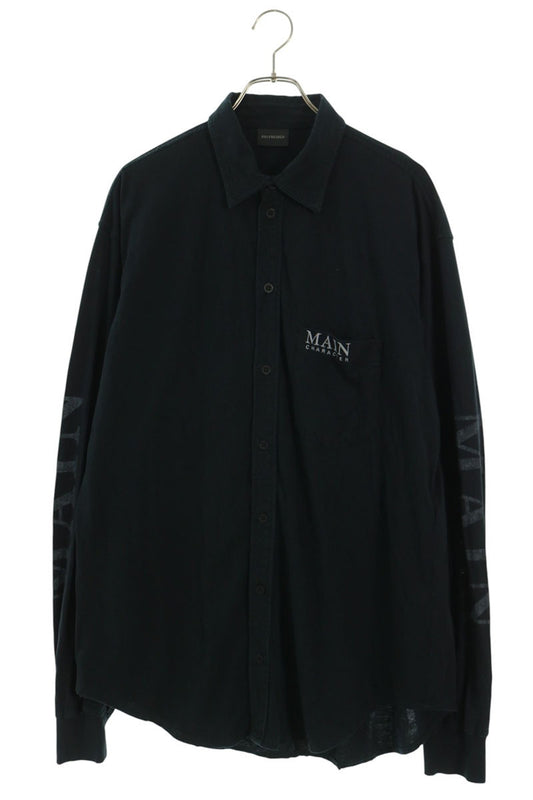 BALENCIAGA Main Character Distressed Sleeve Shirt Size L
