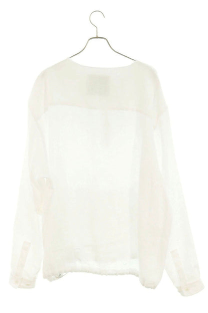 UNTRACE 26SS Linen Half Zip Pullover Shirt White Size 2