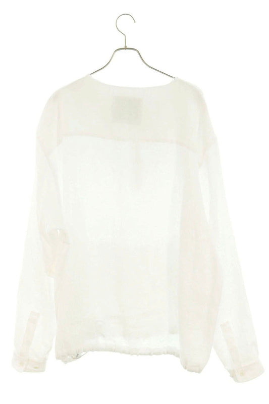 UNTRACE 26SS Linen Half Zip Pullover Shirt White Size 2