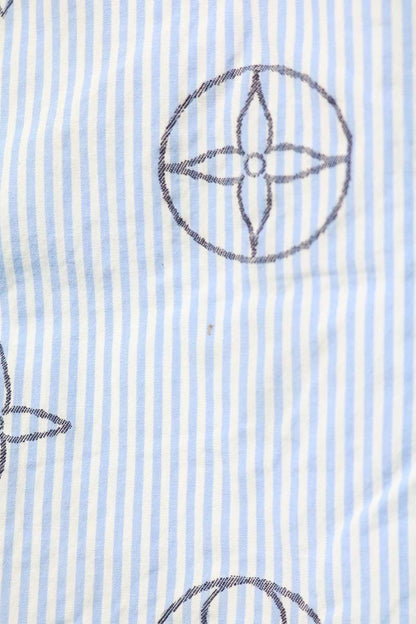 LOUISVUITTON 21SS Monogram Stripe Long Light Blue Shirt Size XS