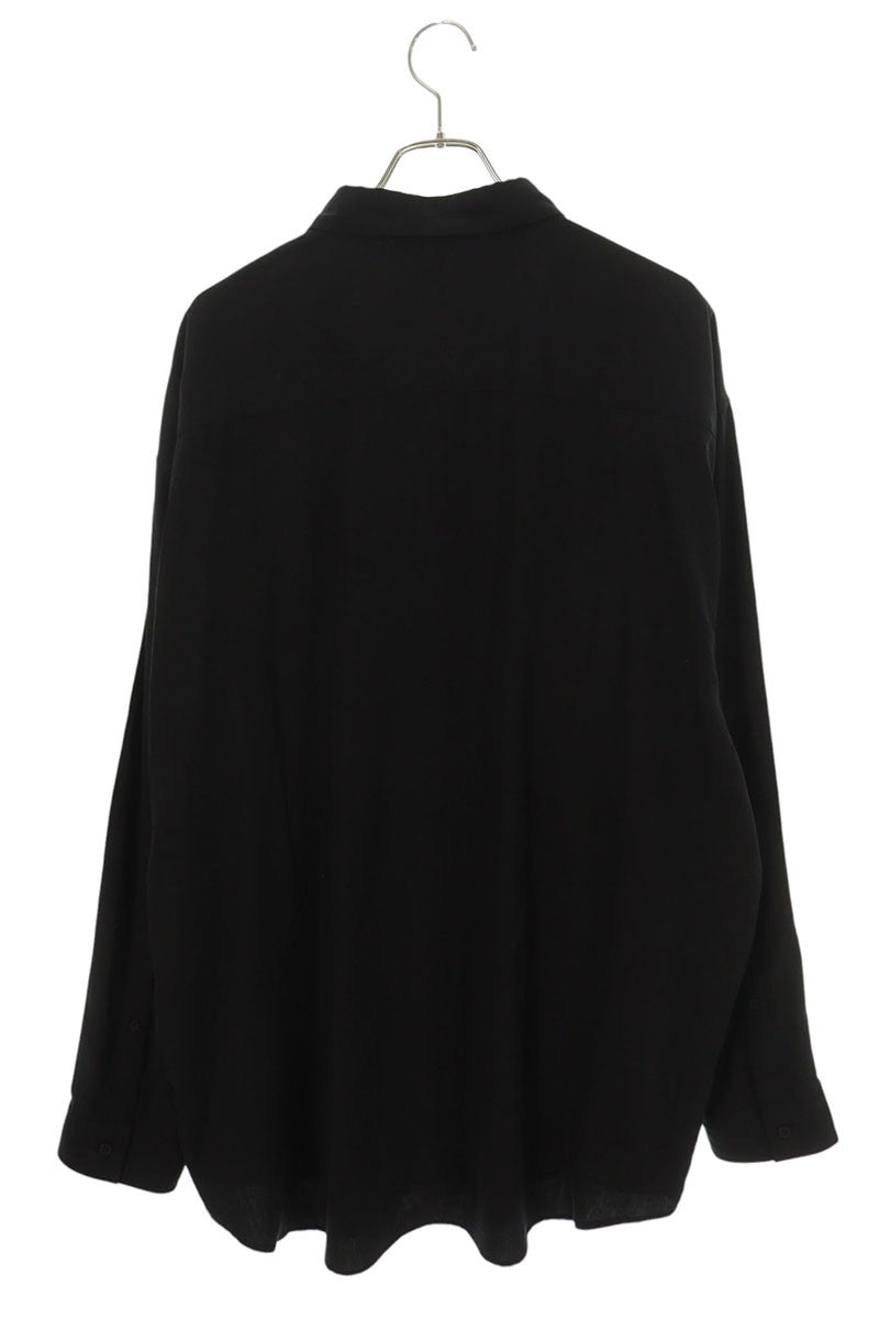BALENCIAGA Lyocell Oversized Long Sleeve Shirt Black Size XS