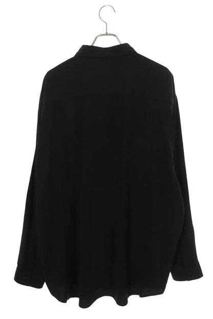 BALENCIAGA Lyocell Oversized Long Sleeve Shirt Black Size XS