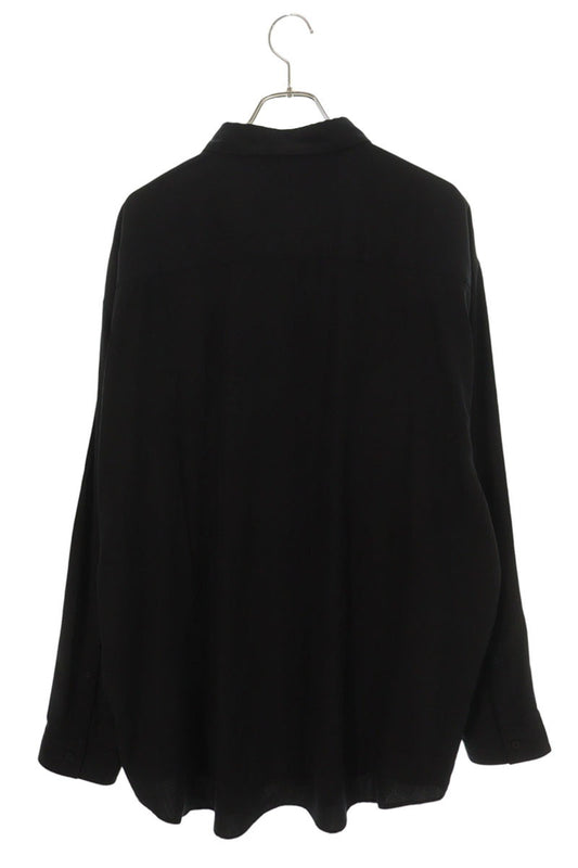 BALENCIAGA Lyocell Oversized Long Sleeve Shirt Black Size XS