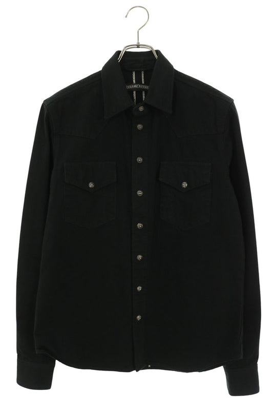 Chrome Hearts DENIM WESTERN Crossball Denim Shirt Size SM