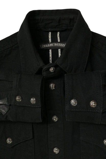 Chrome Hearts DENIM WESTERN Crossball Denim Shirt Size SM
