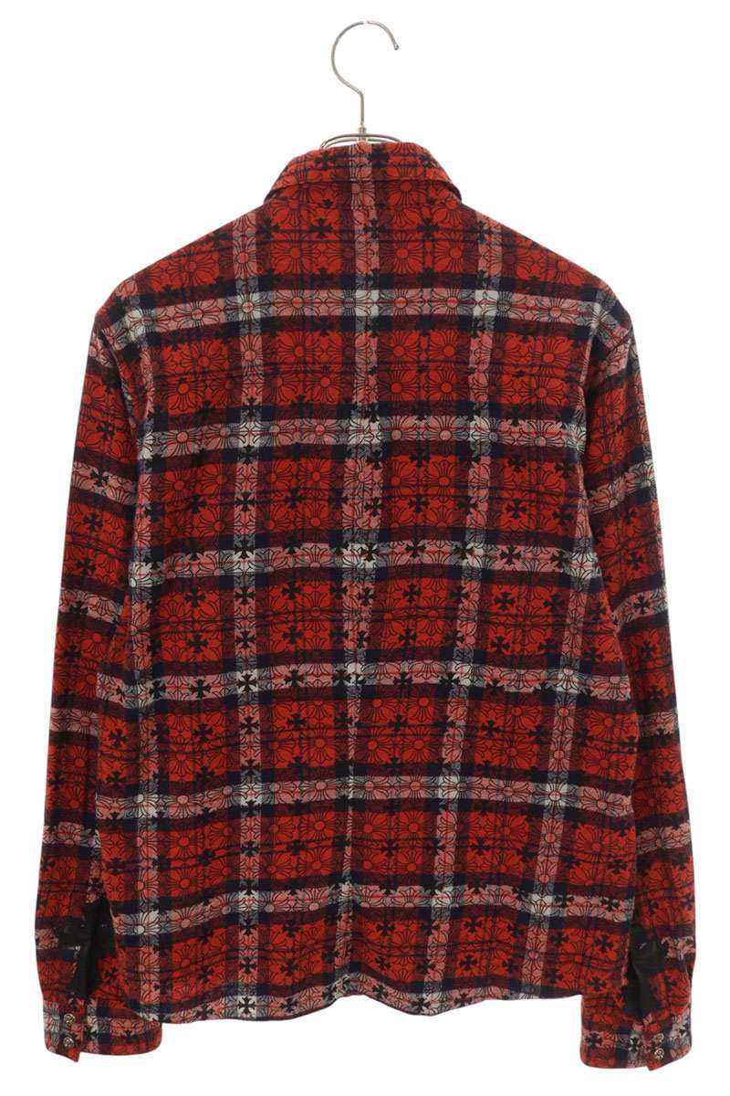 Chrome Hearts LOOSEENDS Long Sleeve CHECK Cross Patch Shirt Size M