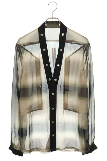 Rick Owens Fog Pocket Silk Larry Long Sleeve Shirt Size 46