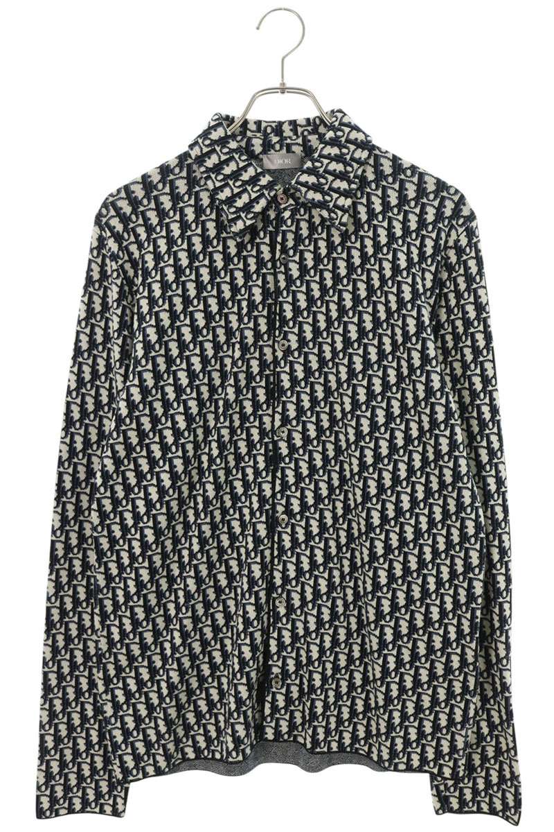 DIOR Oblique Pattern Cotton Knit Sweater Size XS