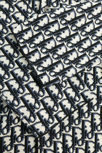 DIOR Oblique Pattern Cotton Knit Sweater Size XS