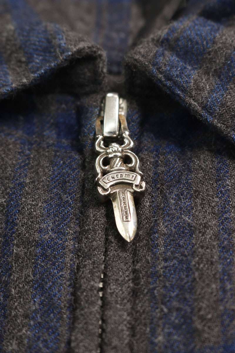 Chrome Hearts Y NOT HEYWOOD Plaid Dagger Zip Shirt Size M