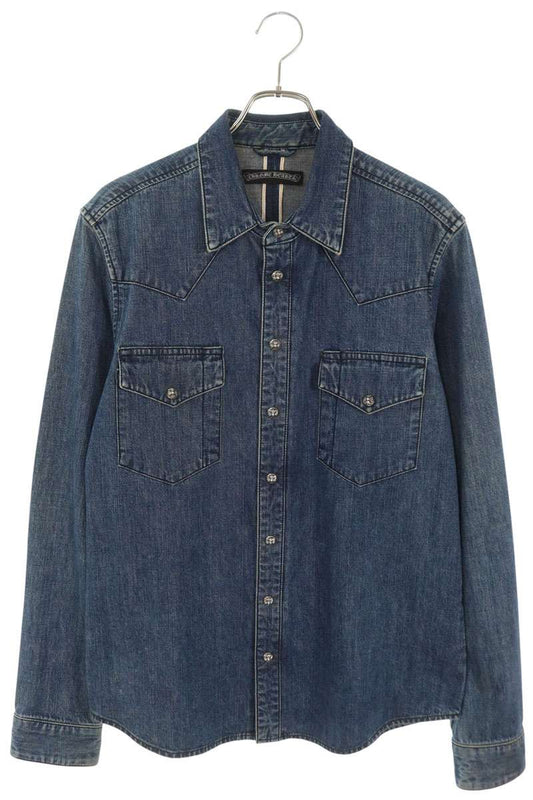 Chrome Hearts Denim Western Cross Patch Button Shirt Size L
