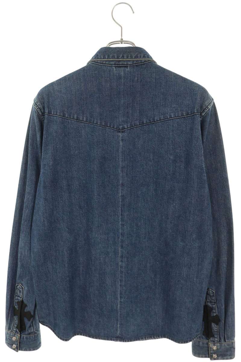 Chrome Hearts Denim Western Cross Patch Button Shirt Size L