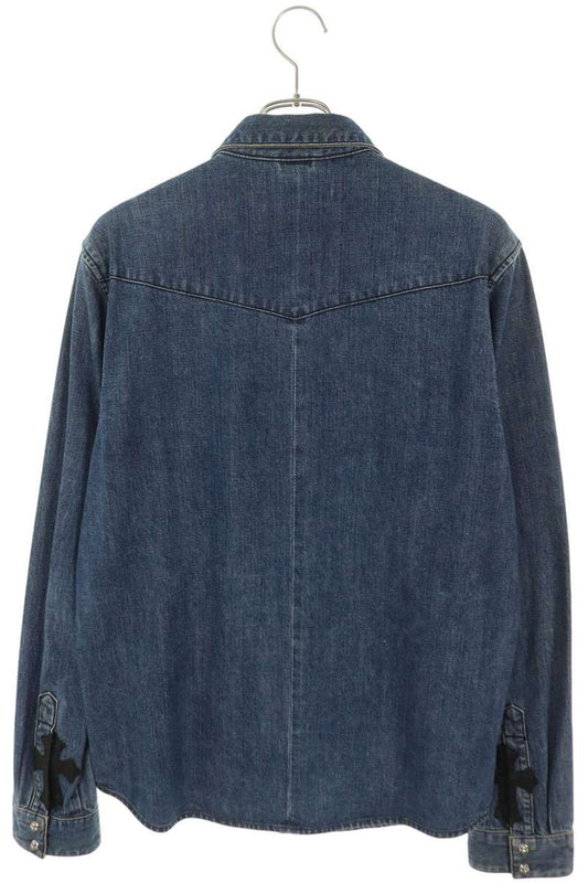 Chrome Hearts Denim Western Cross Patch Button Shirt Size L