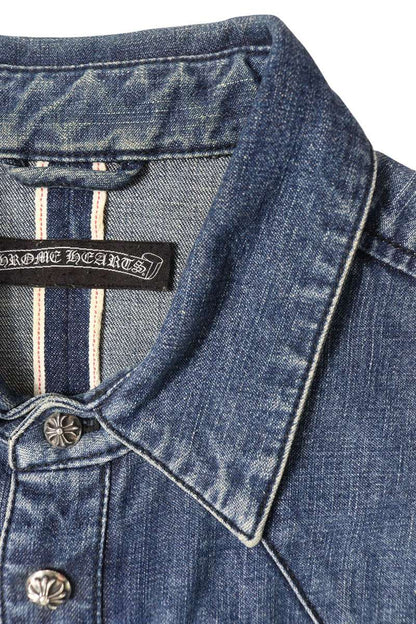 Chrome Hearts Denim Western Cross Patch Button Shirt Size L