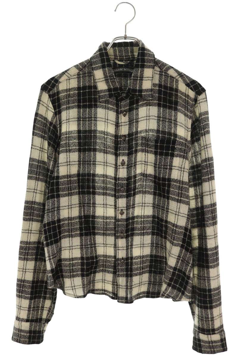 Chrome Hearts BS Flare Wool Check Long Sleeve Shirt Size SM
