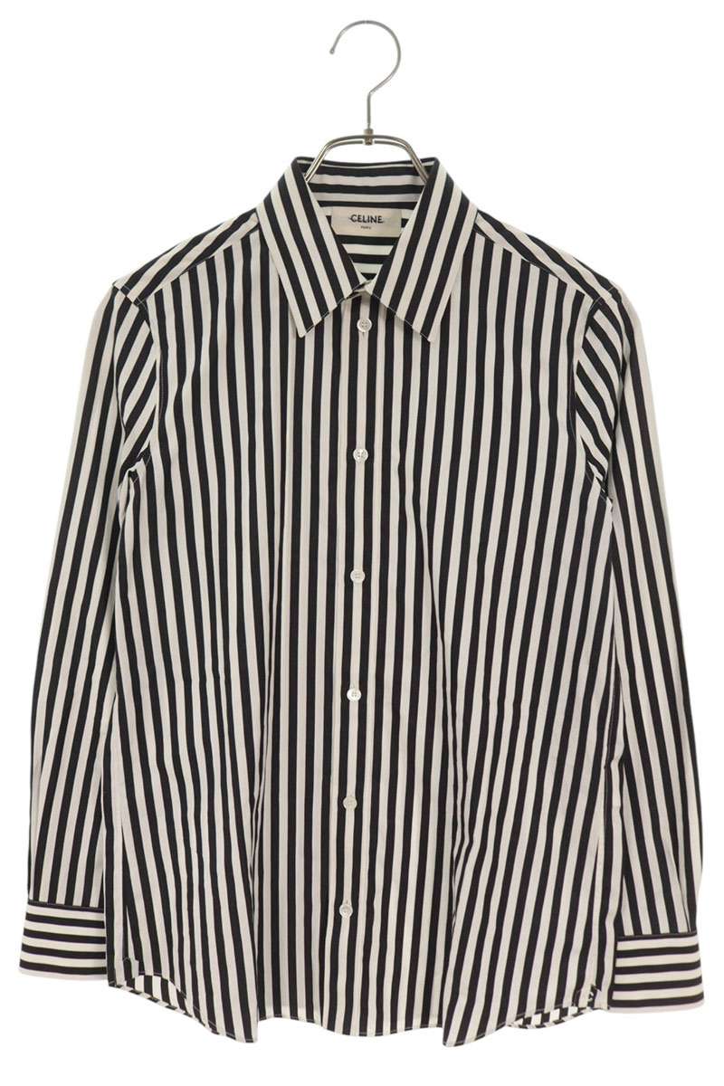 CELINE Cotton Striped Long Sleeve Shirt Size 36