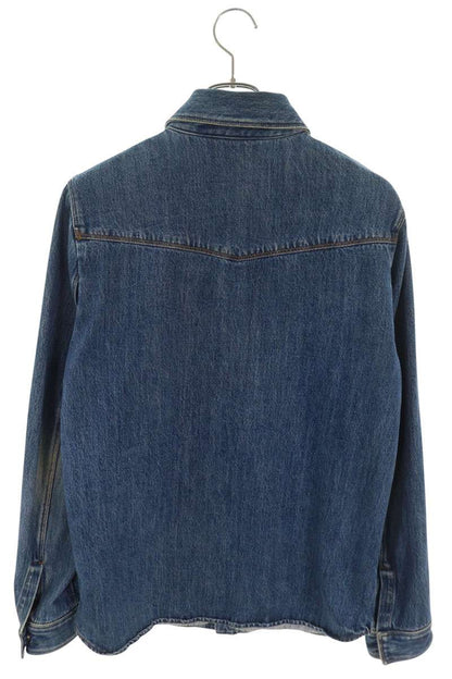 VALENTINO Western Snap Denim Long Shirt Indigo Size 48