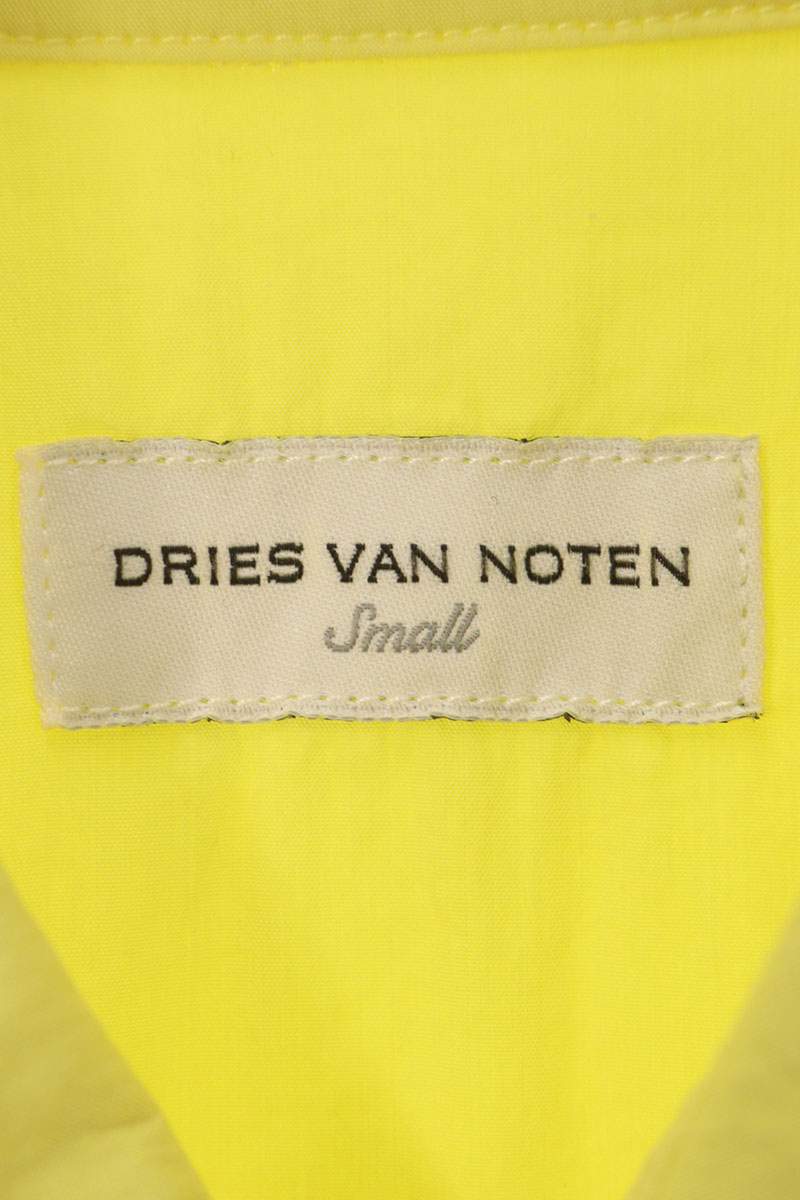 DRIES VAN NOTEN Yellow Cotton Blend Long Sleeve Shirt Size S