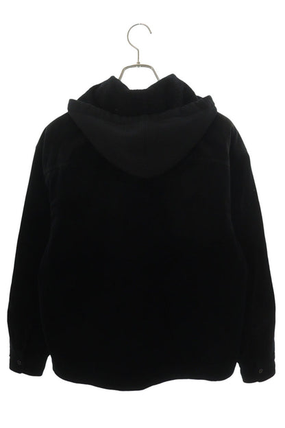 SUPREME 25AW Quilted Lined Hooded Velvet Shirt Black Size S