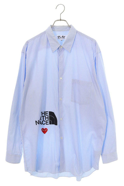 THE NORTH FACE x PLAY COMME des GARCONS Logo Stripe Sleeve Shirt Size XXL