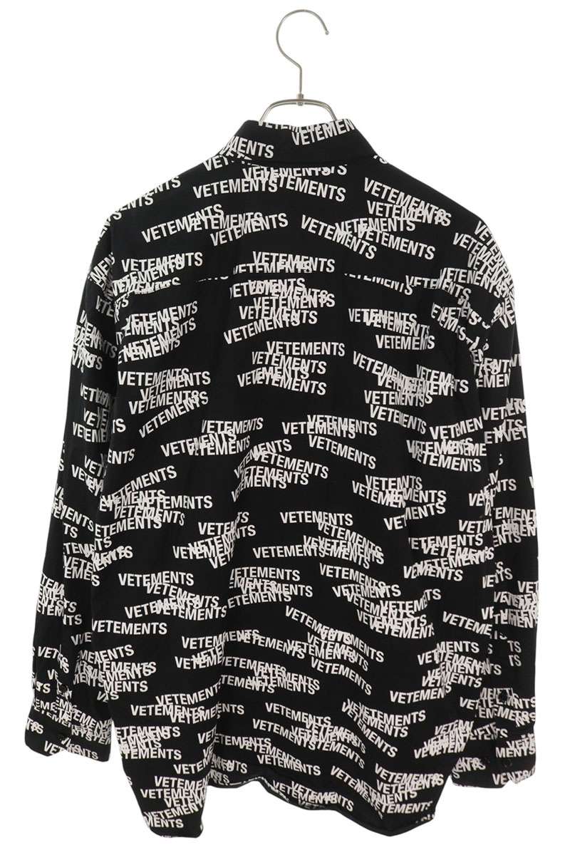 VETEMENTS 22SS Logo All-Over Print Long Shirt Multi Size XS