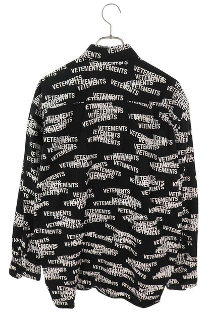 VETEMENTS 22SS Logo All-Over Print Long Shirt Multi Size XS