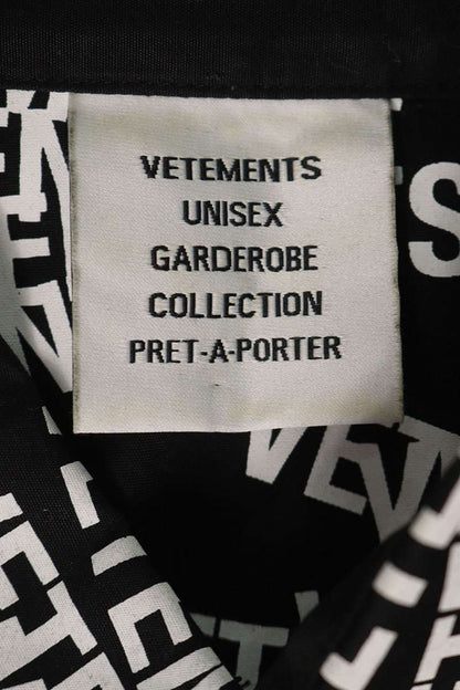 VETEMENTS 22SS Logo All-Over Print Long Shirt Multi Size XS