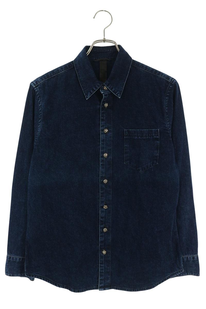 Chrome Hearts LOOSEENDS Long Sleeve Cross Patch Denim Shirt Size S
