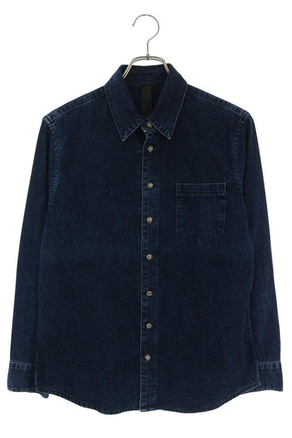 Chrome Hearts LOOSEENDS Long Sleeve Cross Patch Denim Shirt Size S