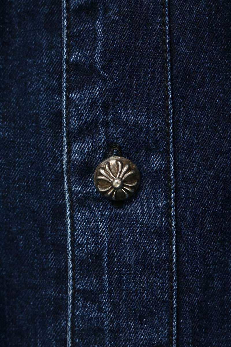 Chrome Hearts LOOSEENDS Long Sleeve Cross Patch Denim Shirt Size S