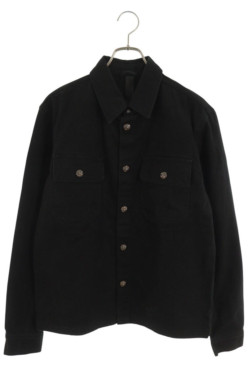 Chrome Hearts WORK DOG Cross Ball Button Denim Shirt Size M