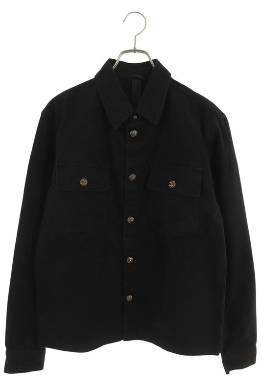 Chrome Hearts WORK DOG Cross Ball Button Denim Shirt Size M