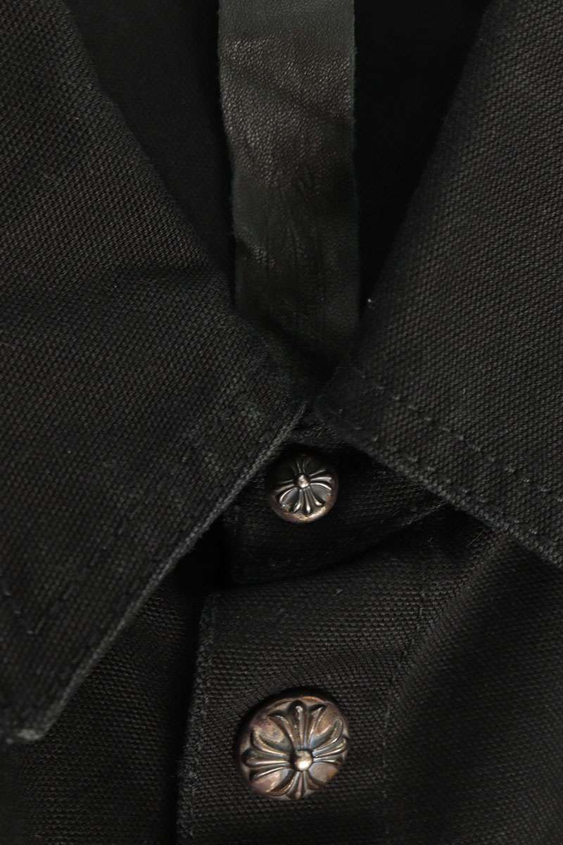 Chrome Hearts WORK DOG Cross Ball Button Denim Shirt Size M