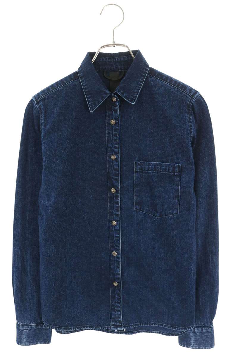 Chrome Hearts LOOSEENDS Long Sleeve Cross Patch Denim Shirt Size M